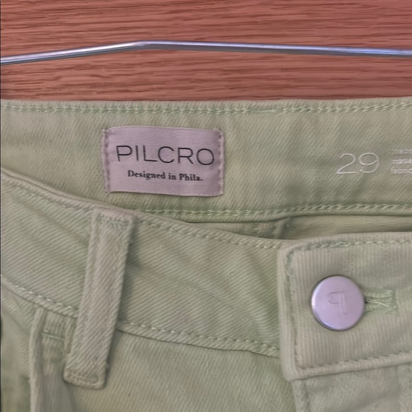 NWT Pilcro Yaya Light Green Denim Pants 29 Lime cropped - Picture 2 of 6